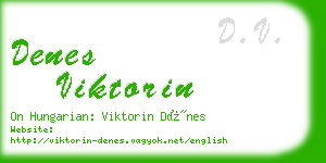 denes viktorin business card
